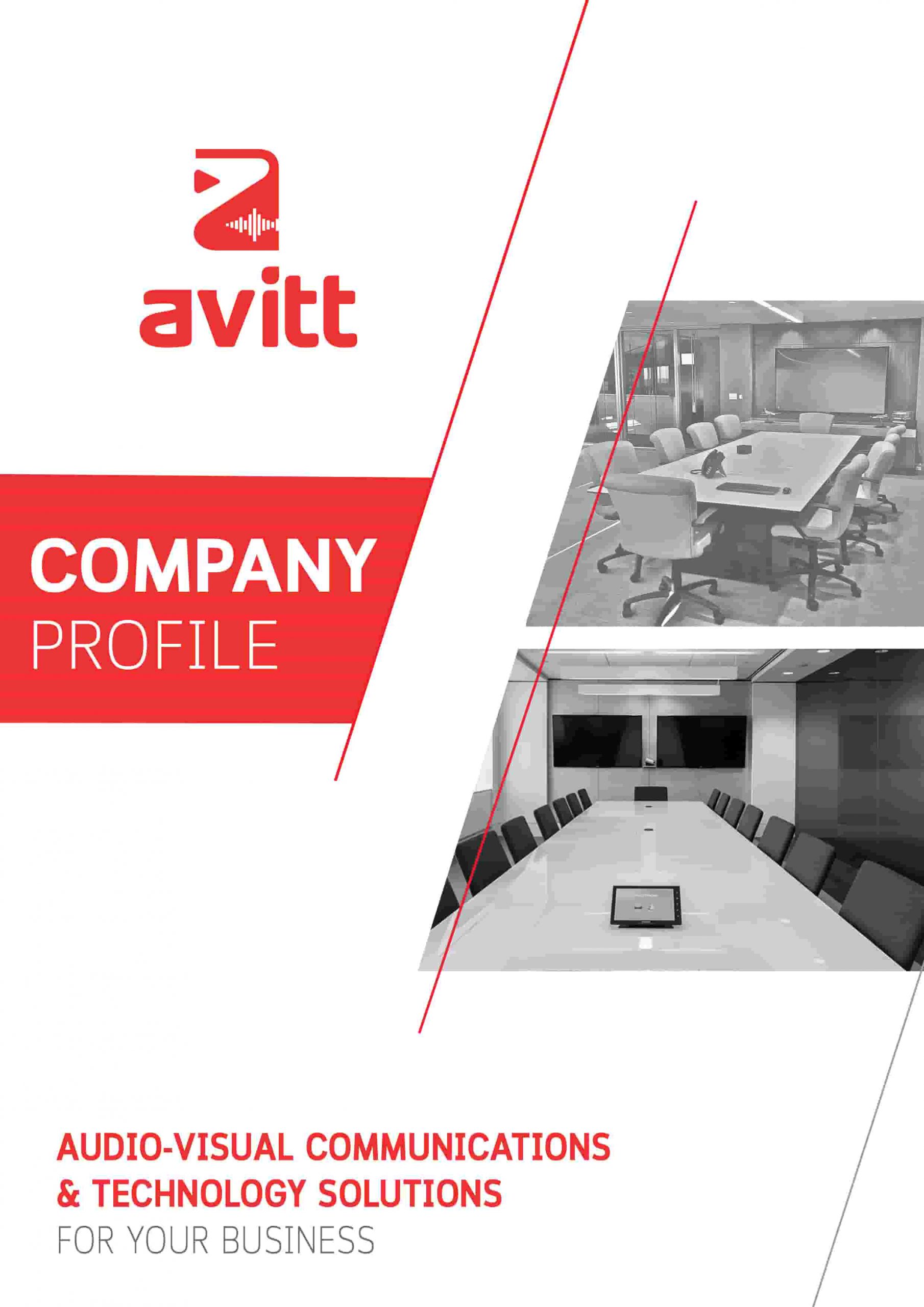 Avitt AV Business Company Profile design - front page image