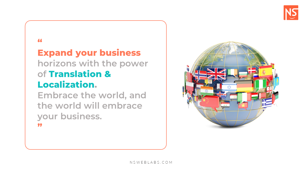 Globe image depicting : Expand your business with Translation and localization servces